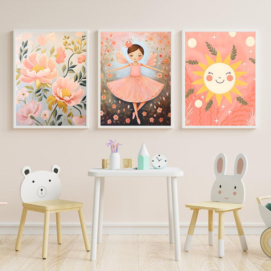 Kids Framed Wall Painting Ballerina 30x40cm