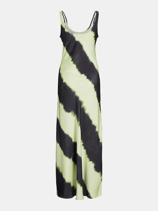 Sommer Maxi Abendkleid Satin Hellgrün