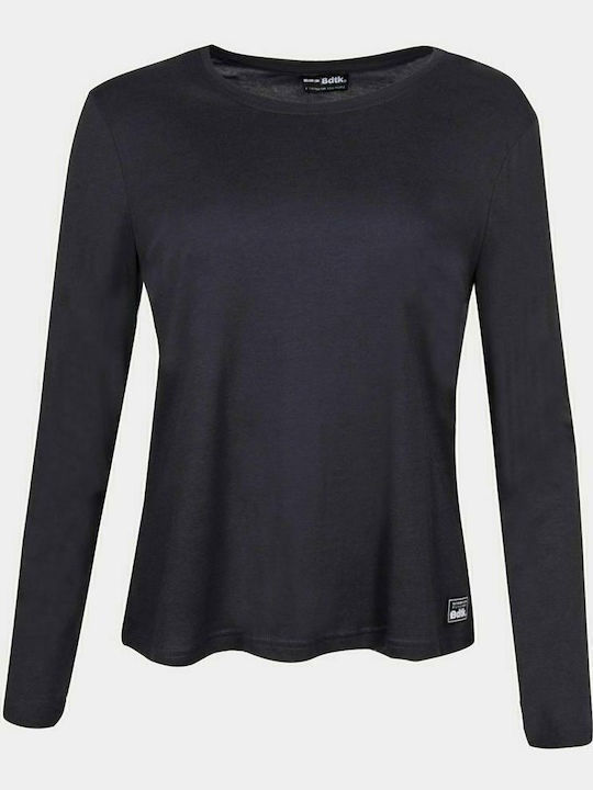 Damen Bluse Baumwolle Langärmelig Black