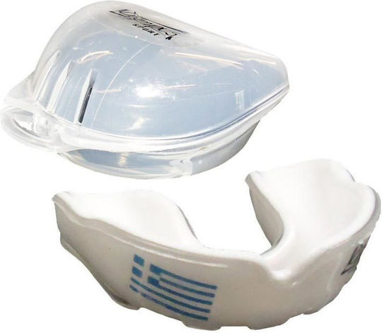 Olympus Sport Hellas Edition 501107182 501107182 Προστατευτική Μασέλα Junior Λευκή με Θήκη