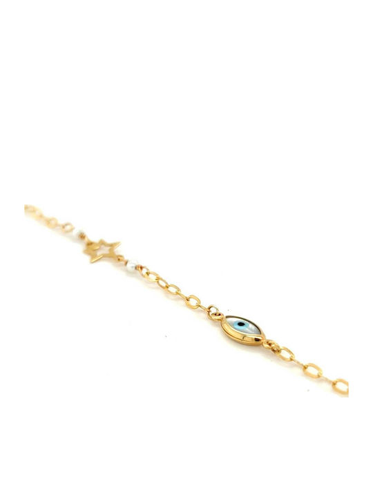 Drandakis Damen Armband mit Design Auge aus Gold 14K