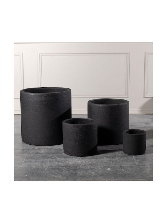 Supergreens Γλάστρα Τσιμεντένια Μαύρη 20x20x18εκ.