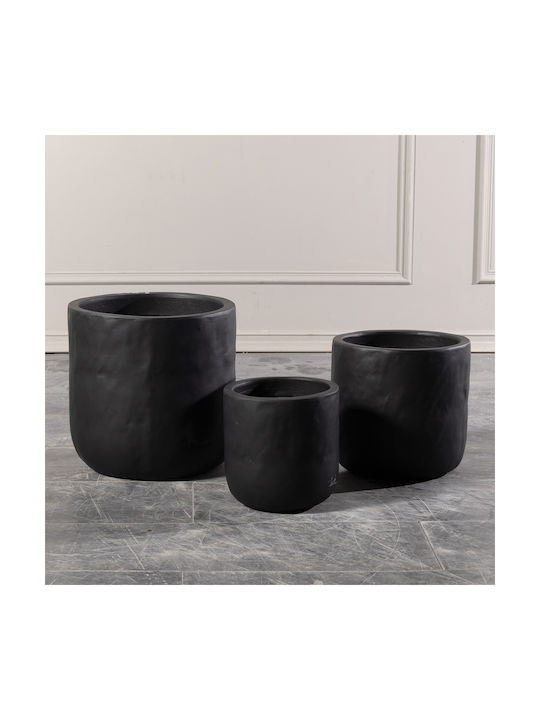 Supergreens Γλάστρα Τσιμεντένια Μαύρη 25x25x25εκ.