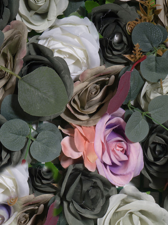 Supergreens Artificial Foliage Panel Rose Hydrangea Green 50x50cm