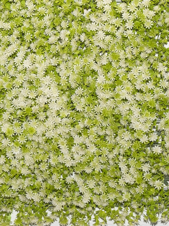 Supergreens Изкуствена панелна листва Бял мъхов косъм 50x50см