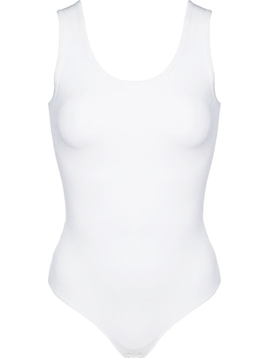 Lingerie Spaghetti Strap Bodysuit Slim Fit White