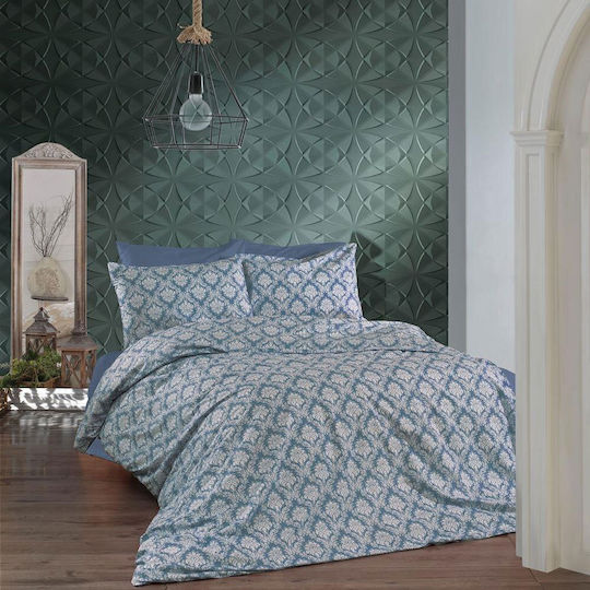 Dimcol Οφηλία Σετ Σεντόνια Υπέρδιπλα 220x240εκ. 279 Blue (4τμχ)