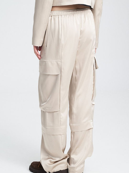 Γυναικείο Υφασμάτινο Cargo Παντελόνι Beige