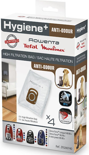 Tefal Hygiene+ Vacuum Cleaner Bags 4pcs Compatible with Vacuum Cleaner Rowenta