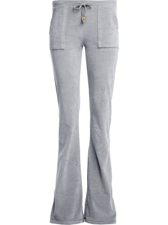 Sweatpants Flared Velvet Gray