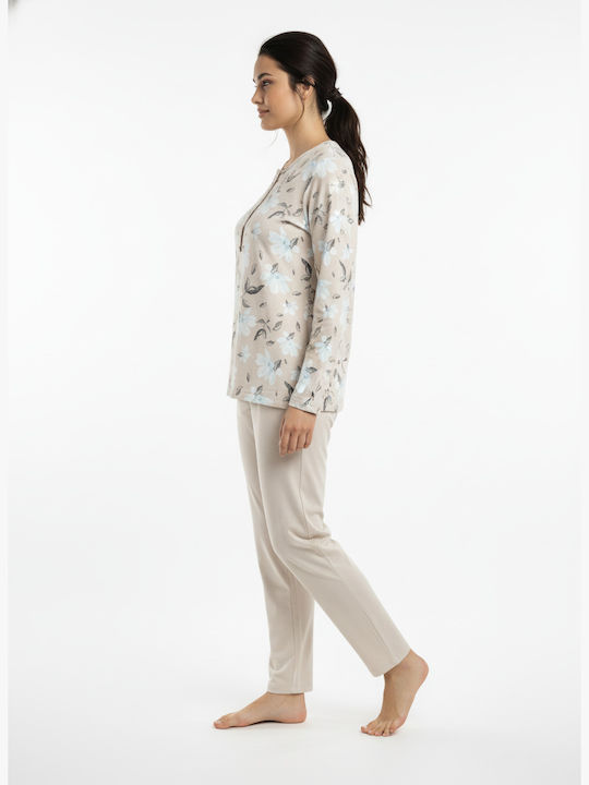 Odyssey Winter Damen Pyjama-Set Beige