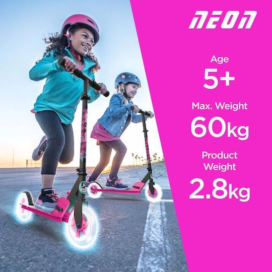 Kinderroller Klappbar Neon 2-Rad Für 5+ Jahre Rosa