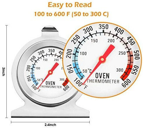 Aj 50/300°c Analog Thermometer Backofen mit Nadel +50°C / +50°C
