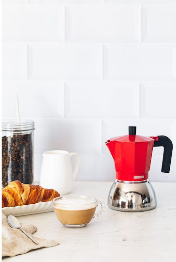 Monix Μπρίκι Espresso Inox Κόκκινο