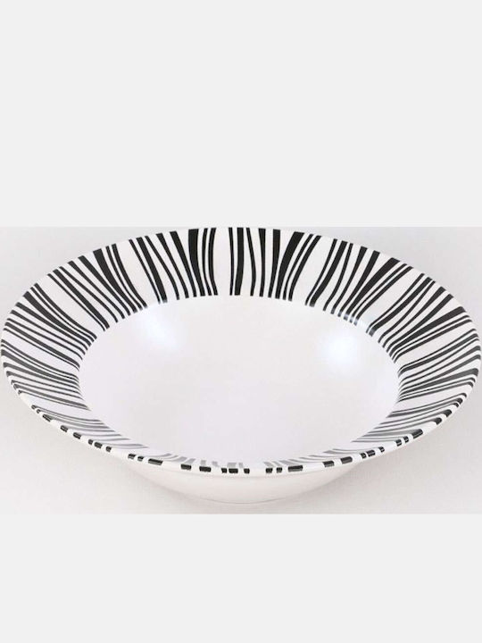 Hermia Plate Soup Ceramic Black with Diameter 26cm