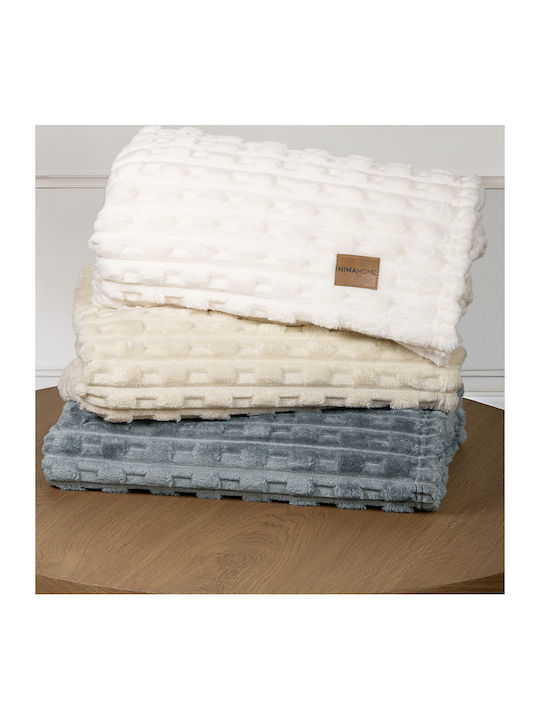 Nima Savara Pătură Fleece Canapea 130x170 cm Ivory