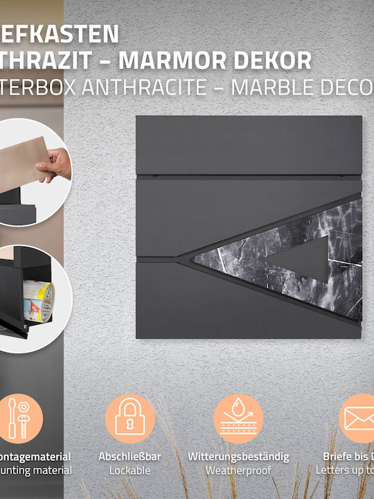 ML-Design Außenbereich Briefkasten Inox in Gray Farbe 37x36.5x11cm