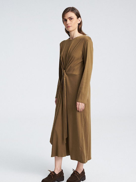 Dress Καλοκαιρινό Midi Φόρεμα Olive