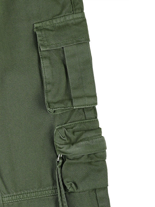 Kinder Schlaghose Cargo Stoff Khaki