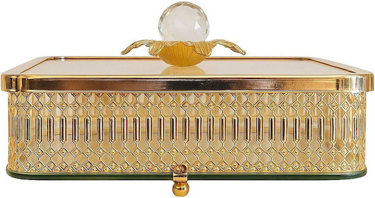 La Belle Maison Φοντανιέρα Μεταλλική με Καπάκι 20x20x11cm Χρυσή