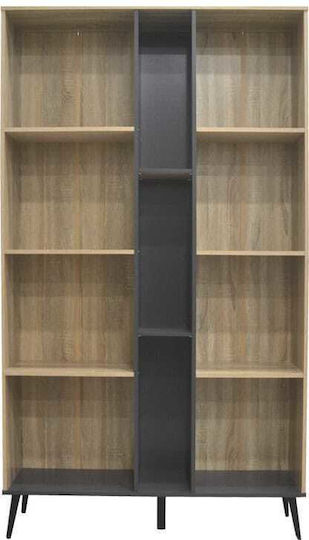 Bücherregal Zezan Sonoma-Anthrazit / Sonoma-Anthrazit 114cm / 114x30cm / 30x200.5cm / 200.5cm