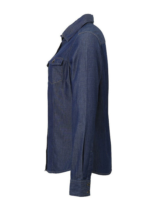 Дълъг ръкав Женска Дънково Риза Indigo Denim