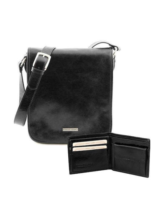 Leder Herrentasche Bote Schwarz