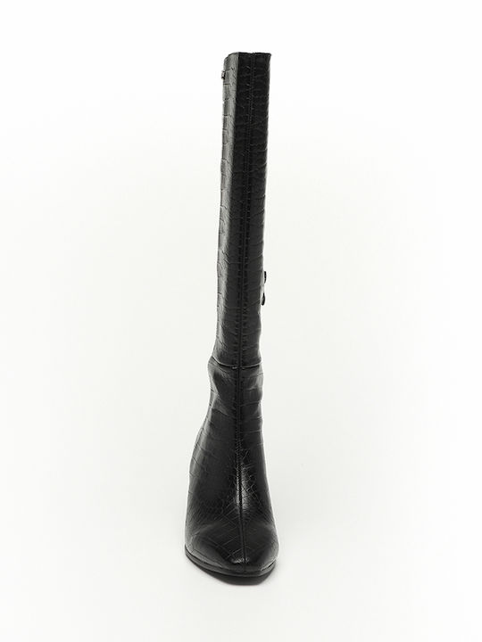 Leder Damenstiefel Schwarz
