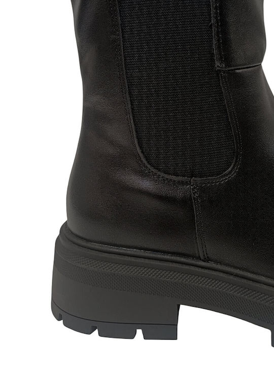 Damenstiefel mit Gummizug Schwarz