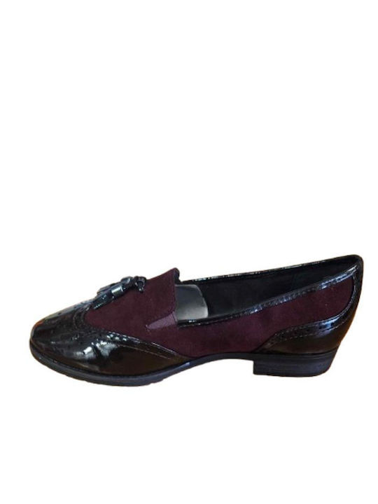 Leather Women's Moccasins in Black Color