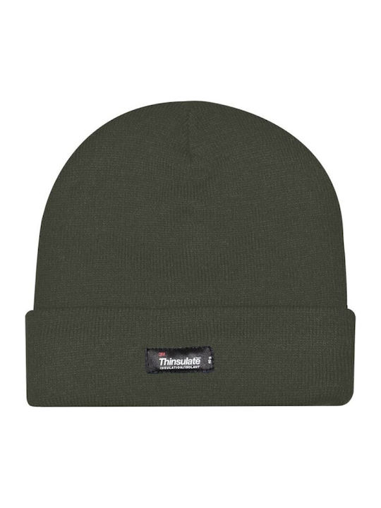 Beanie Fleece Beanie Knitted in Green color