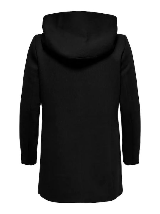 Sedona Women's Black Peacoat with Buttons