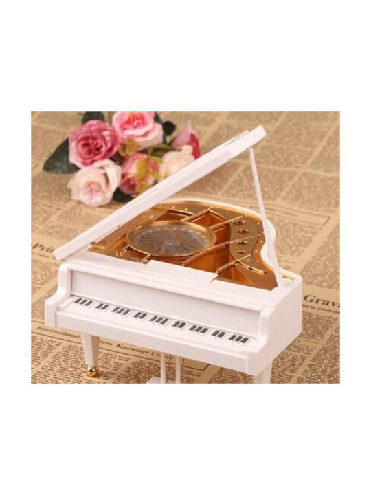 Decorative Musical Instrument Plastic Wind-Up Piano Ballerina Dancing 16x14.5x9cm