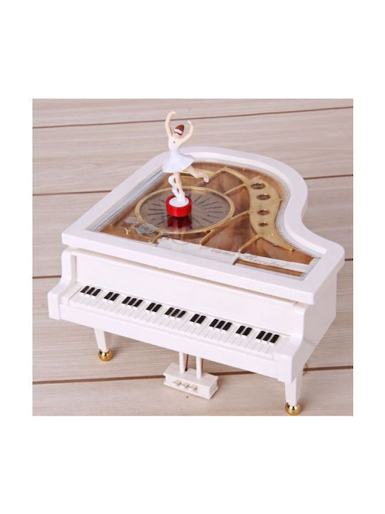 Decorative Musical Instrument Plastic Wind-Up Piano Ballerina Dancing 16x14.5x9cm