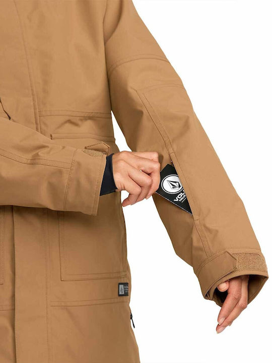Volcom Insulated H0452604-BRZ Γυναικείο Μπουφάν για Σκι & Snowboard Καφέ