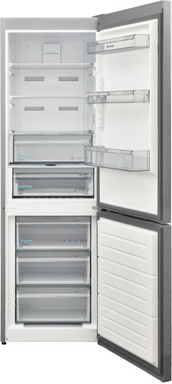 Sharp Fridge-Freezer 331lt Total NoFrost H186xW60xD65cm Inox SJ-NBA21DMXPE