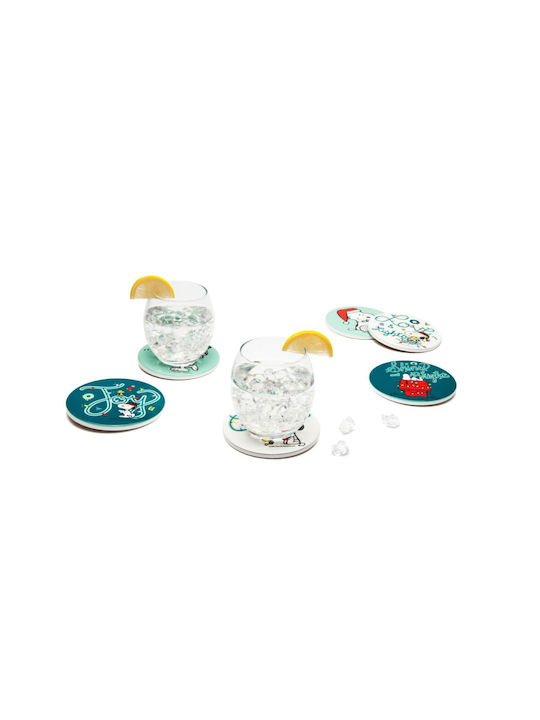 Excelsa Ornament de masă de Crăciun Coaster Ceramic Multicolor D10.5cm.
