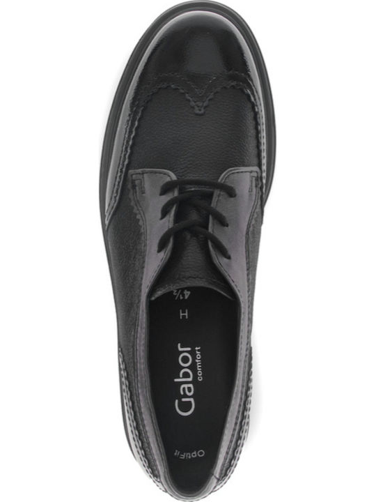 Women's Leather Oxford Shoes Black