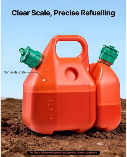 Vevor Fuel Can 6 Liters Fuel Tank Spout Extra Oil Container 1.9 Liters Maximum Flow 5.5 Liters Per Minute Leakproof Portable Flat Liquid Container For Multiple Cars Motorcycles ATV UTV