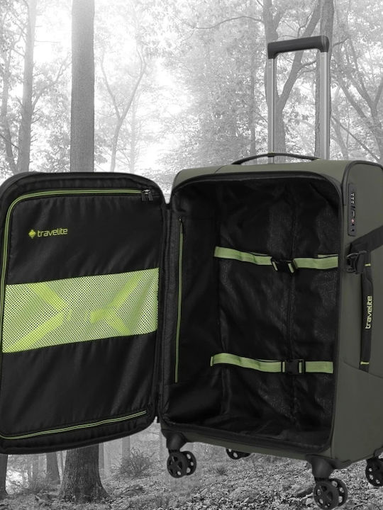 Travelite Μεσαία Βαλίτσα Ταξιδίου Χακί με 4 Ρόδες Ύψους 67εκ.