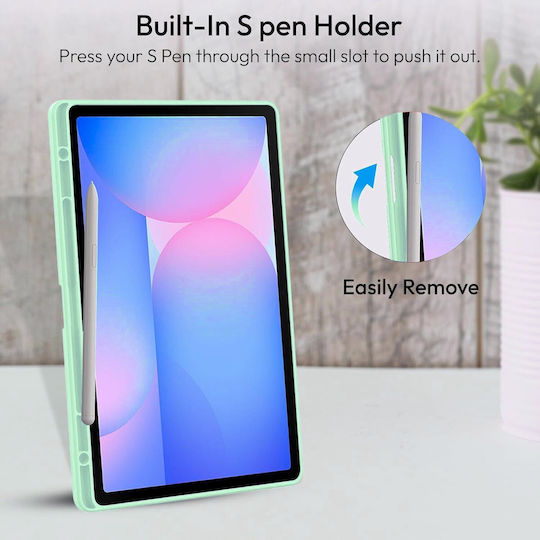 Husă Magnetică Trifold Samsung Galaxy Tab S10 Lite S10 Fe 10.9" 2025 Smart Cover Suport Stylus Verde Menta