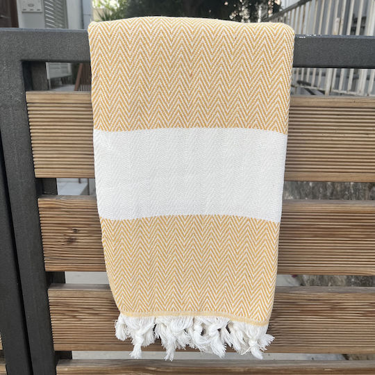Pestemal Beach Towel Cotton Yellow 180x100cm.