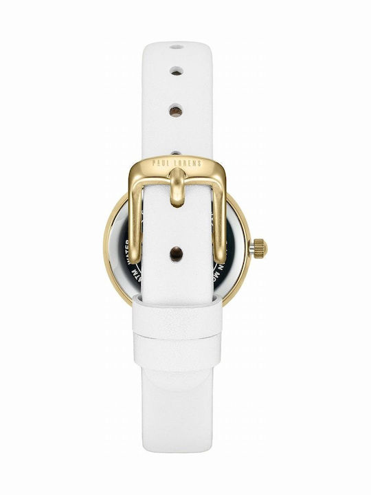 Paul Lorens Kids Analog Watch with Leather Strap White