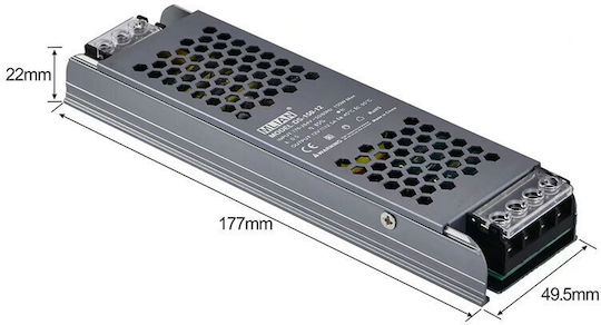 Lucas LED Τροφοδοτικό LED IP20 Ισχύος 150W με Τάση Εξόδου 12V 12.5A