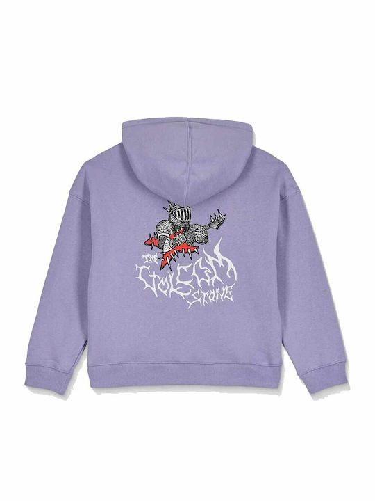 Fleece Kids Sweatshirt with Hood and Pockets Purple Watanite
