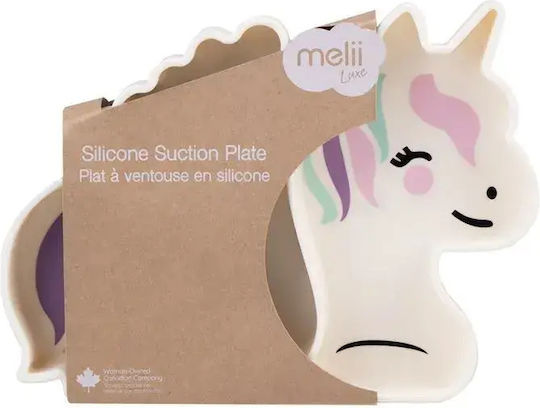 Melii Παιδικό Πιάτο Φαγητού Unicorn από Σιλικόνη Πολύχρωμο