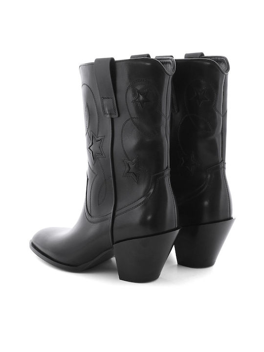 Damen Cowboy-Stiefeletten Schwarz