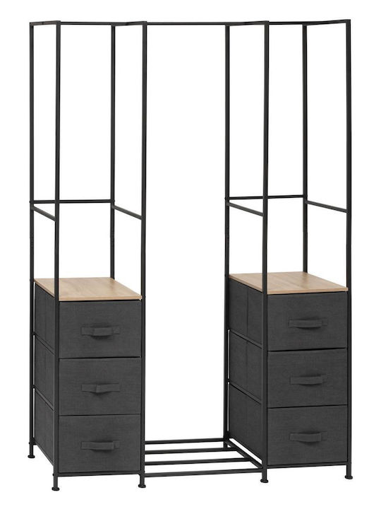 5Five Κρεμάστρα Δαπέδου από Μέταλλο Μαύρη 116x40x176cm