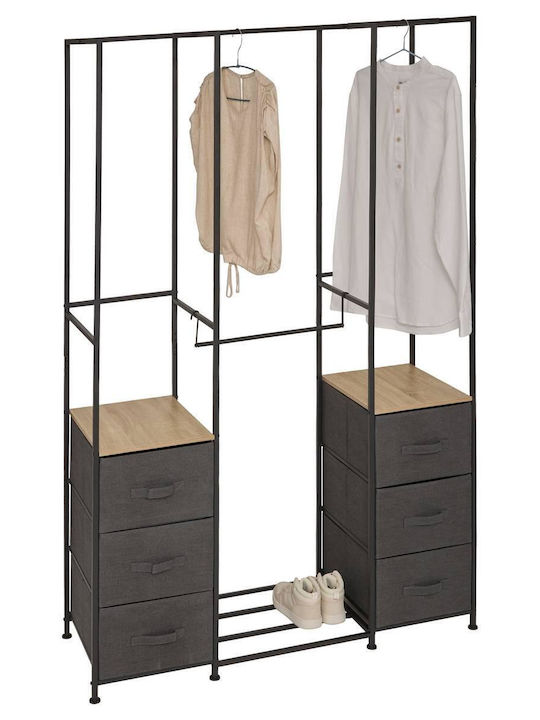 5Five Κρεμάστρα Δαπέδου από Μέταλλο Μαύρη 116x40x176cm