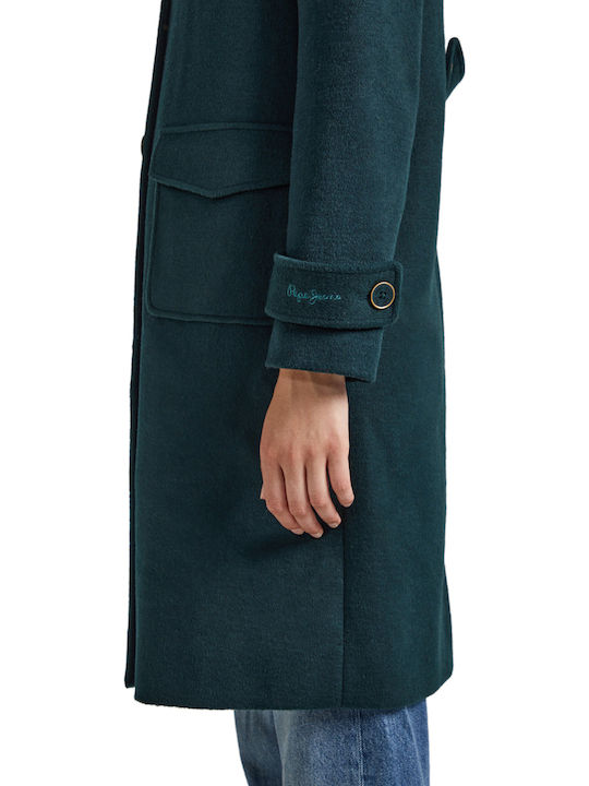 Nica Women's Green Coat with Buttons